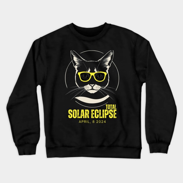 TOTALITY ECLIPSE 2024 CAT Crewneck Sweatshirt by Lolane